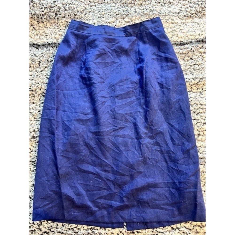 Women's Vintage Briggs‎ Petite Blue Pencil Skirt Size 4
